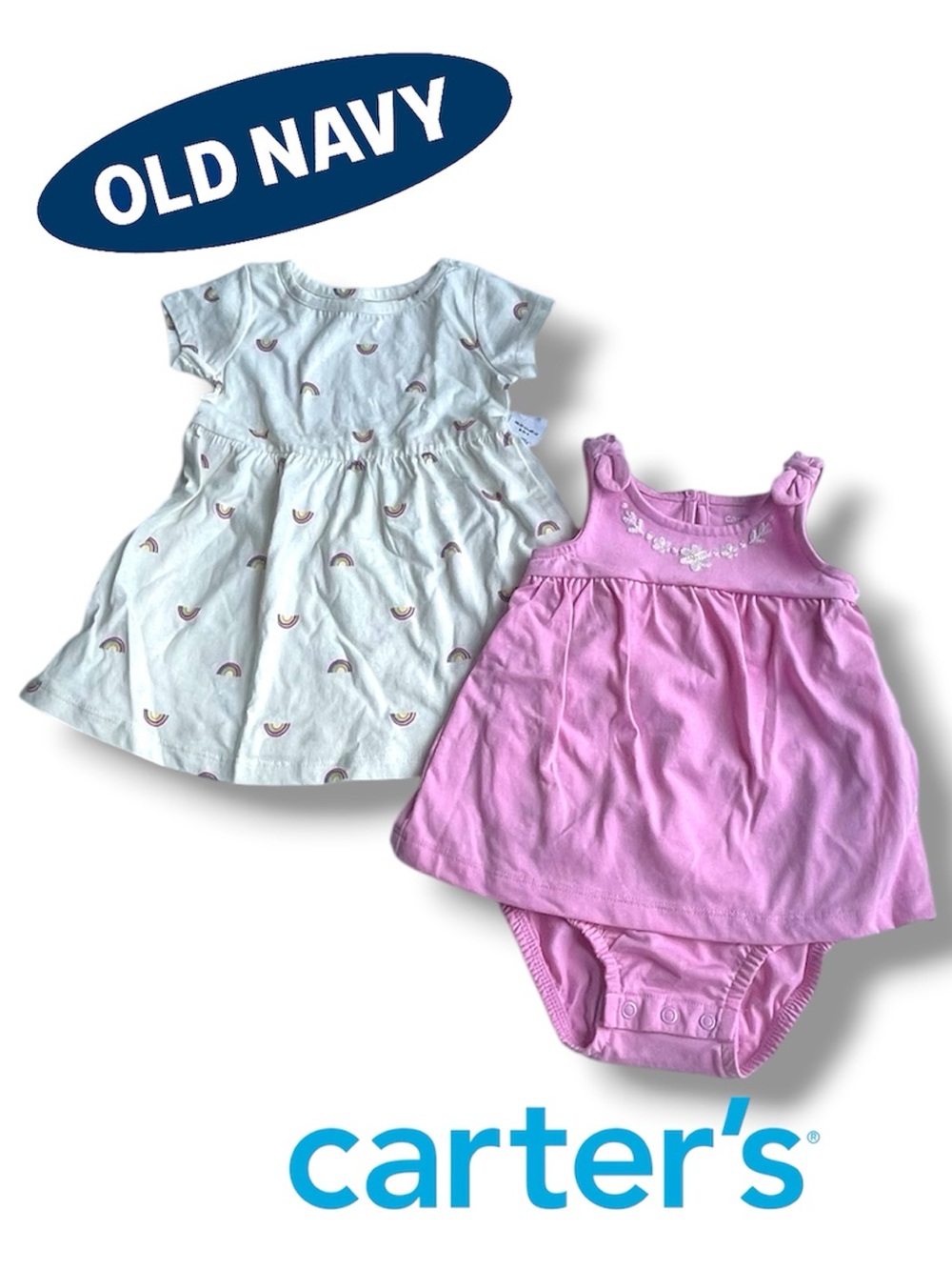 2 Piece  Baby Apparel 6-12 Months Tee Shirt Dress and Sleeveless Romper